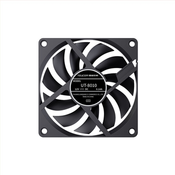 TEUCER UT-8010 csendes CPU hűtőventilátor, 80x80x10 mm, hőmérséklet-szabályozás