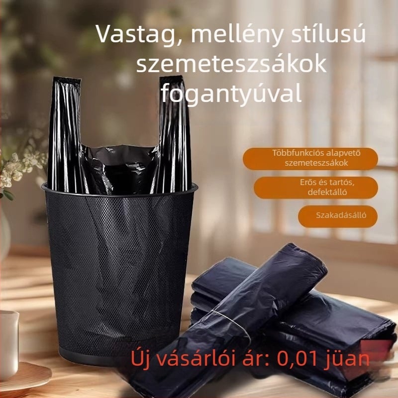 Konyhai extravastag szemeteszsákok, nagy méret, fogantyúval