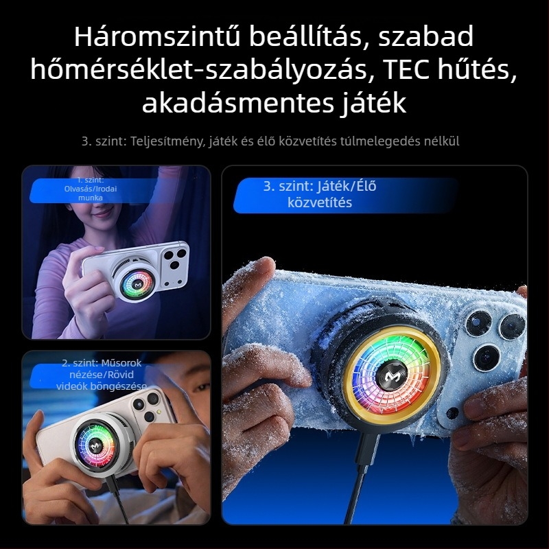 MiMo CX-20 okostelefon hűtő mágneses félvezetős hűtéssel, ultra-halk hátsó klipsz és hőmérséklet-szabályozás