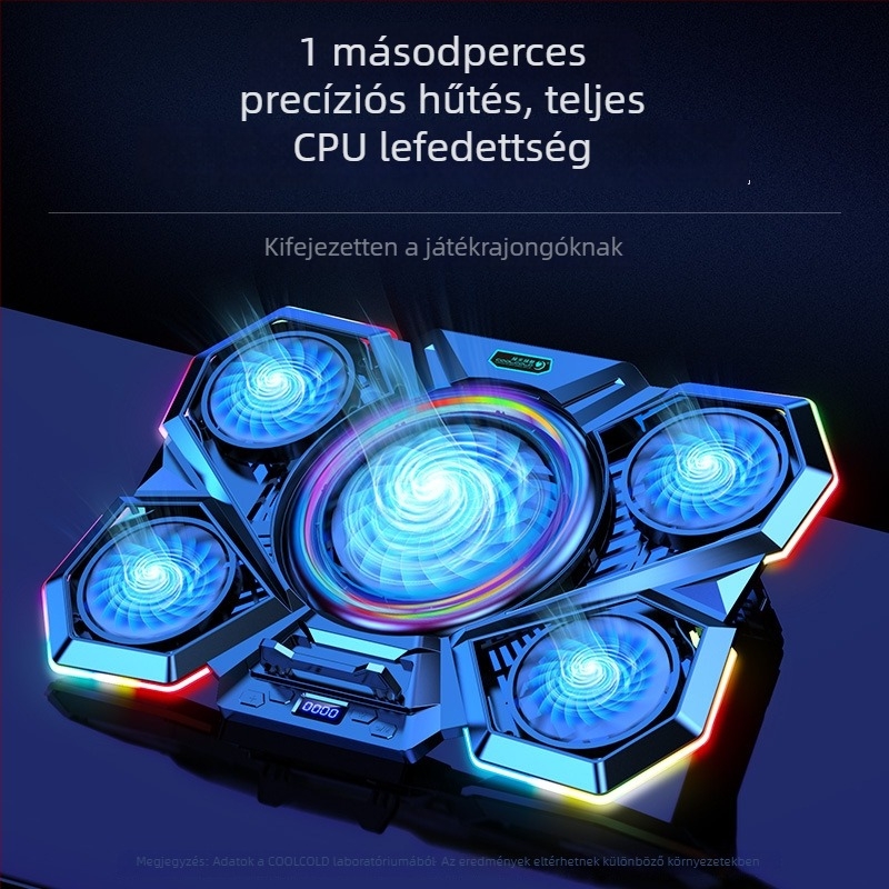 F13 többirányú laptophűtő RGB-vel, csendes alap