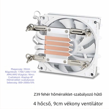 Z39 ITX asztali CPU hűtő, lefelé nyomó mechanizmussal, kompatibilis LGA1700/1200/115x/AM4, hőmérséklet-szabályozott, csendes ventilátor