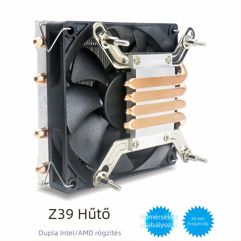 Z39 ITX asztali CPU hűtő, lefelé nyomó mechanizmussal, kompatibilis LGA1700/1200/115x/AM4, hőmérséklet-szabályozott, csendes ventilátor