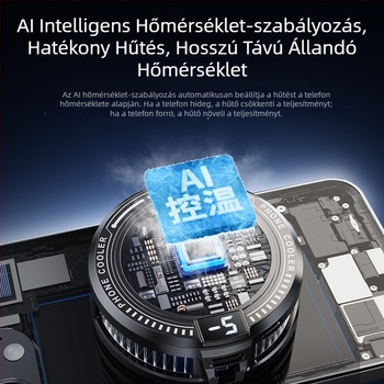 AI okostelefon hűtő radiátor intelligens hőmérséklet-vezérléssel, ultra-halk automatikus szabályozás, félvezetős hűtés