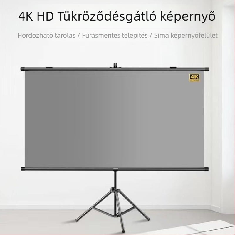 Xinjieke fénycsökkentő vetítővászon, otthoni és irodai használatra, hordozható padlóra álló kialakítás, falra szerelhető opció, 60-100 hüvelyk