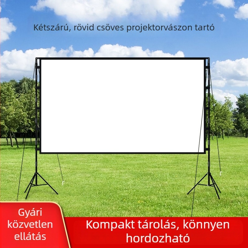 Kültéri vetítővászon állvánnyal, HD felbontású, 100–120 hüvelyk, otthoni és kempinges filmnézéshez