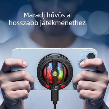 Mágneses klipszes telefonhűtő félvezető hűtéssel, Ice-Seal technológiával, játékhoz és élő közvetítéshez, univerzálisan kompatibilis tablettekkel.