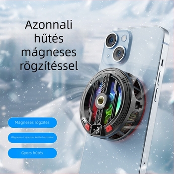 Mágneses klipszes telefonhűtő félvezető hűtéssel, Ice-Seal technológiával, játékhoz és élő közvetítéshez, univerzálisan kompatibilis tablettekkel.