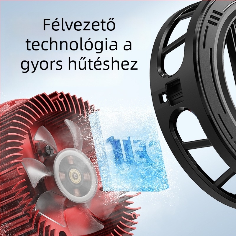 Mágneses klipszes telefonhűtő félvezető hűtéssel, Ice-Seal technológiával, játékhoz és élő közvetítéshez, univerzálisan kompatibilis tablettekkel.