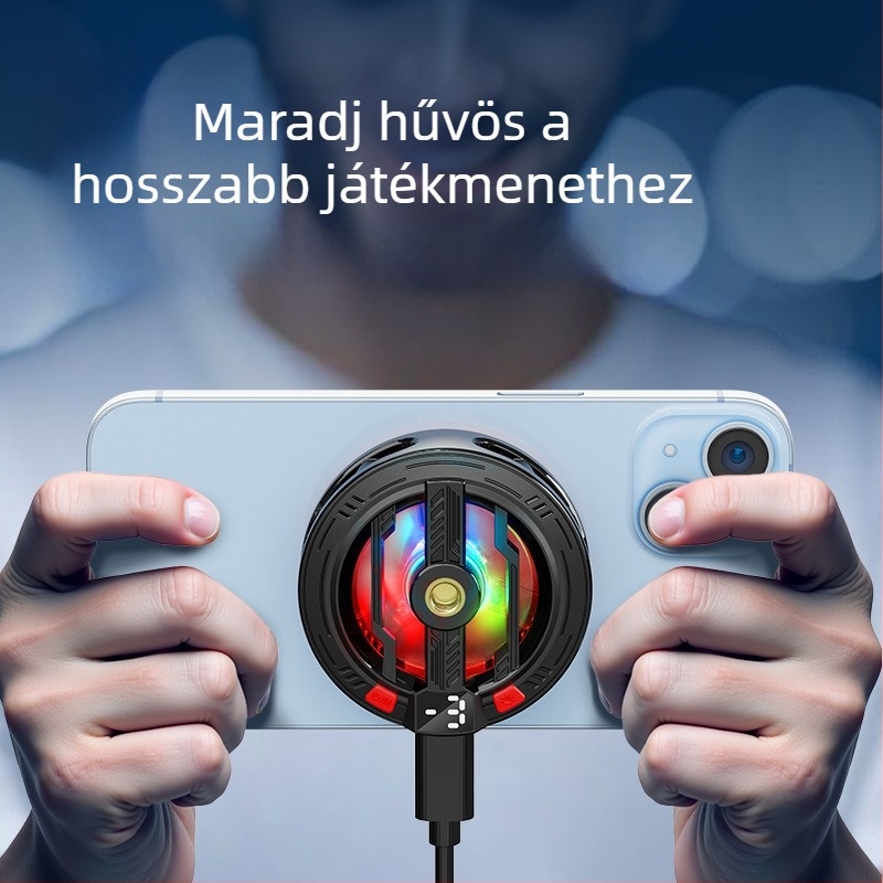 Mágneses klipszes telefonhűtő félvezető hűtéssel, Ice-Seal technológiával, játékhoz és élő közvetítéshez, univerzálisan kompatibilis tablettekkel.