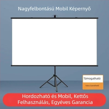 Falira szerelhető projektor-képernyő tartó, teljes képernyős otthoni projekthez, nappali használathoz, fúrás nélkül