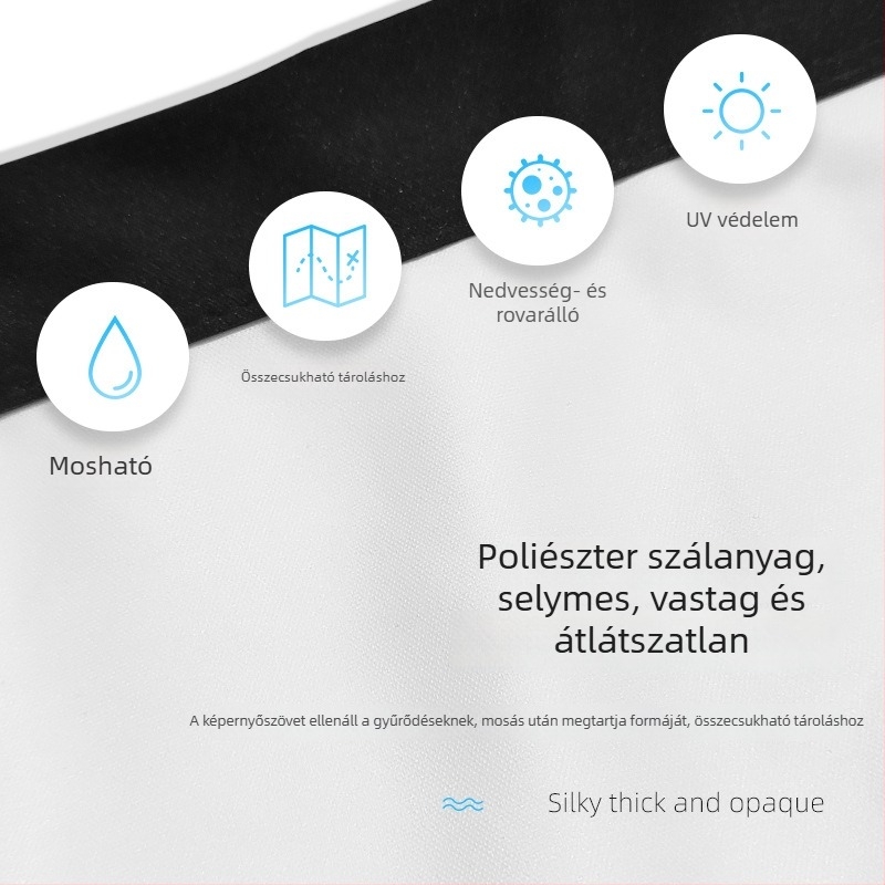 Kültéri dupla tartóval rendelkező 100 hüvelykes hordozható vetítővászon – otthoni és irodai használatra