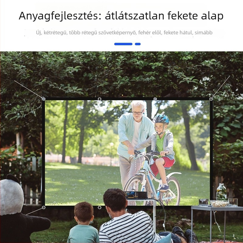 Mixito poliészter fekete háttérrel, összecsukható puha vetítővászon, hordozható kültéri HD vetítéshez, 60–150 inch