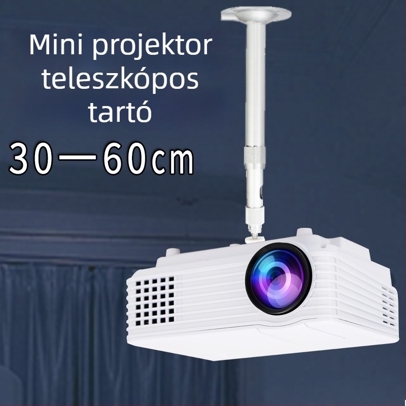 Miniatűr projektor univerzális tartó háztartási használatra — fix rövid kar, kihúzható falra vagy mennyezetre szerelhető konzol