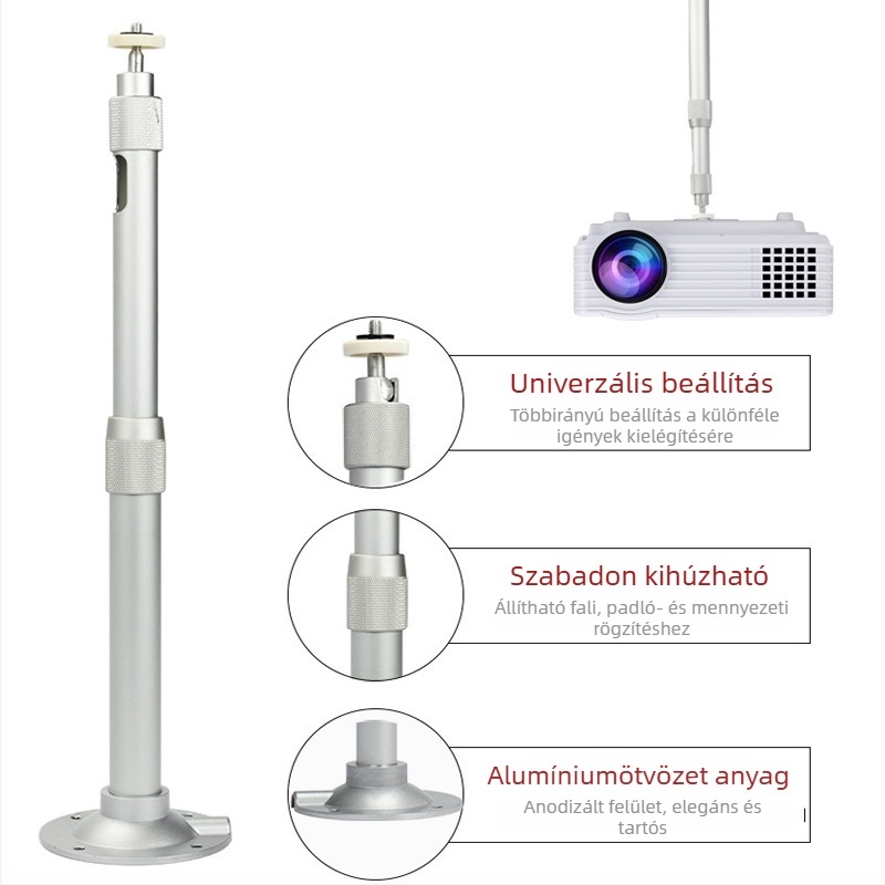 Miniatűr projektor univerzális tartó háztartási használatra — fix rövid kar, kihúzható falra vagy mennyezetre szerelhető konzol