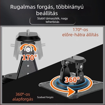 Projektor tartó falra és mennyezetre, ágy melletti használathoz, állítható szög, 360°-os forgás