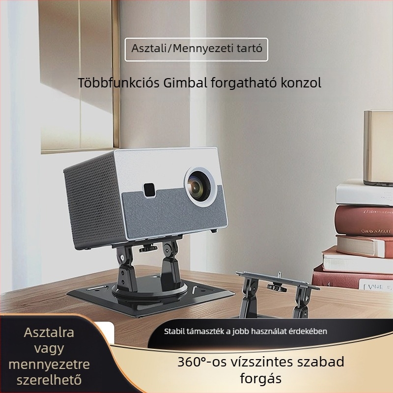 Projektor tartó falra és mennyezetre, ágy melletti használathoz, állítható szög, 360°-os forgás
