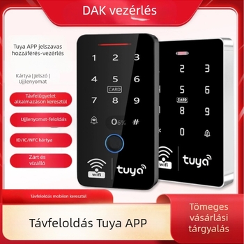 Mobiltelefonos feloldású intelligens zár kültéri vízálló, ujjlenyomat- és jelszavas hozzáféréssel, elektronikus zár egy ajtóra