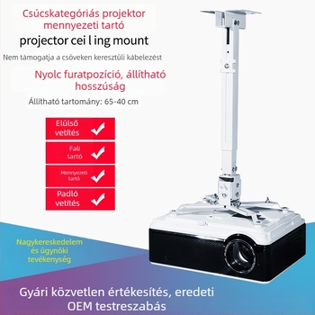 Projektor mennyezeti/fali tartó, teleszkóposan állítható, 43–65 cm, univerzális