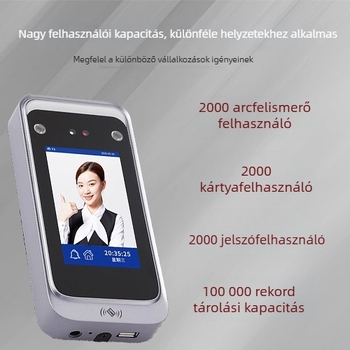 Arcfelismerésen alapuló hozzáférés-ellenőrző készülék, kétfrekvenciás, TCP/IP hálózat, jelenlét nyilvántartása