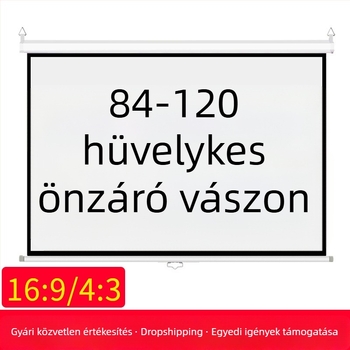 Kézzel húzható önzáró vetítővászon, 84/100/120 hüvelyk, 16:9/4:3, fehér.