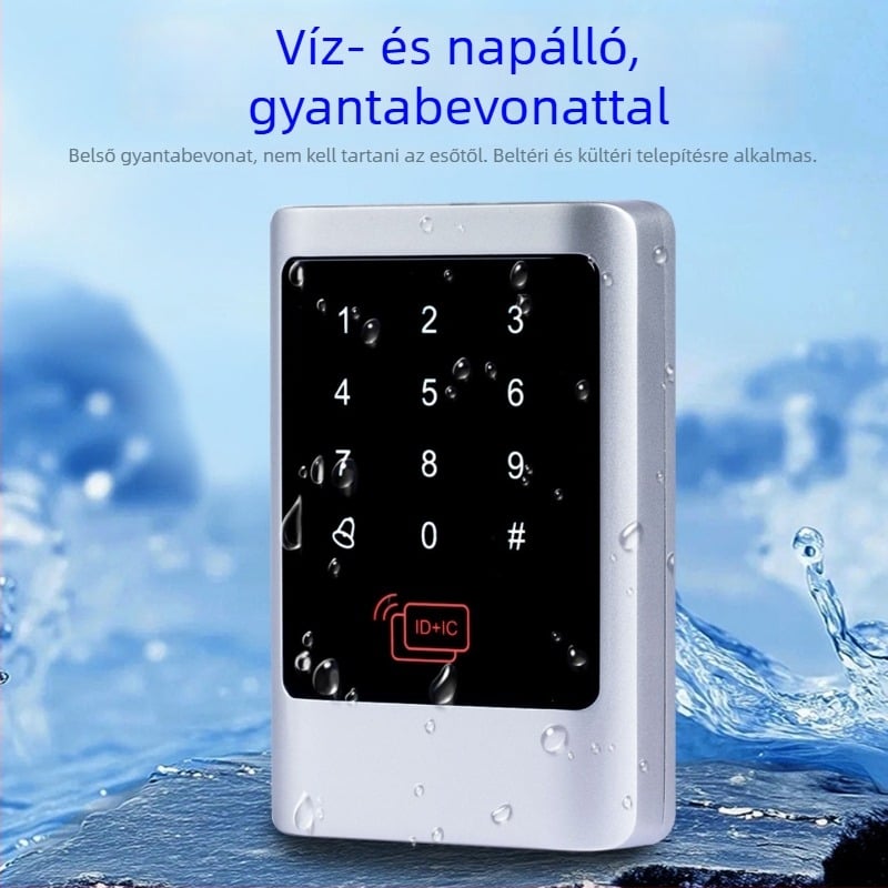 Érintéses és kártyás hozzáférés-ellenőrző rendszer, fémből készült vízálló ház, NFC, kettős frekvenciájú ID/IC, mindent egyben
