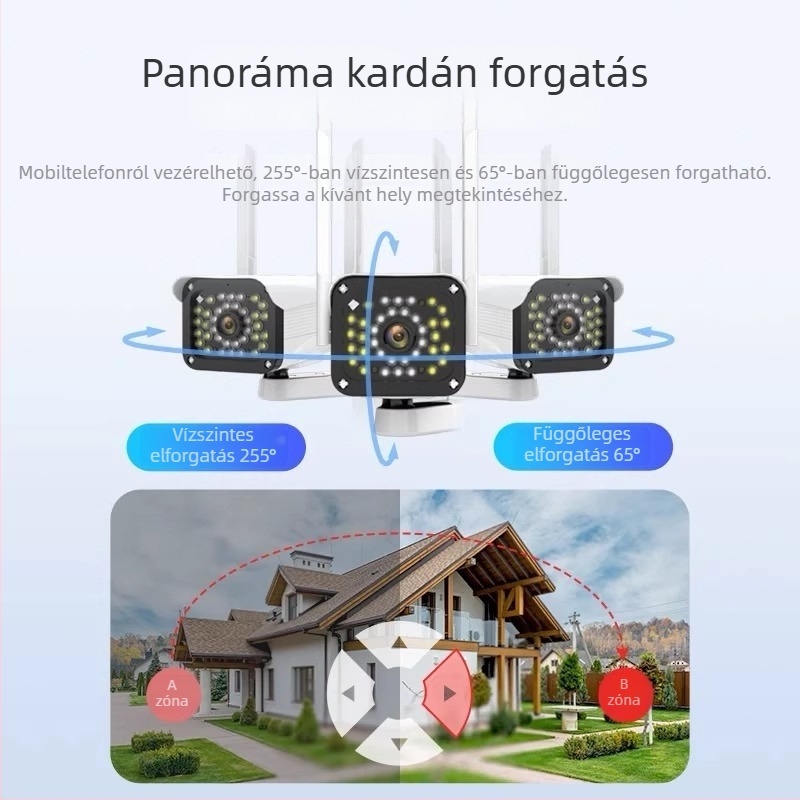 HD kültéri vezeték nélküli megfigyelő kamera éjszakai látással, 4G otthoni megfigyeléshez – ultraéles kép