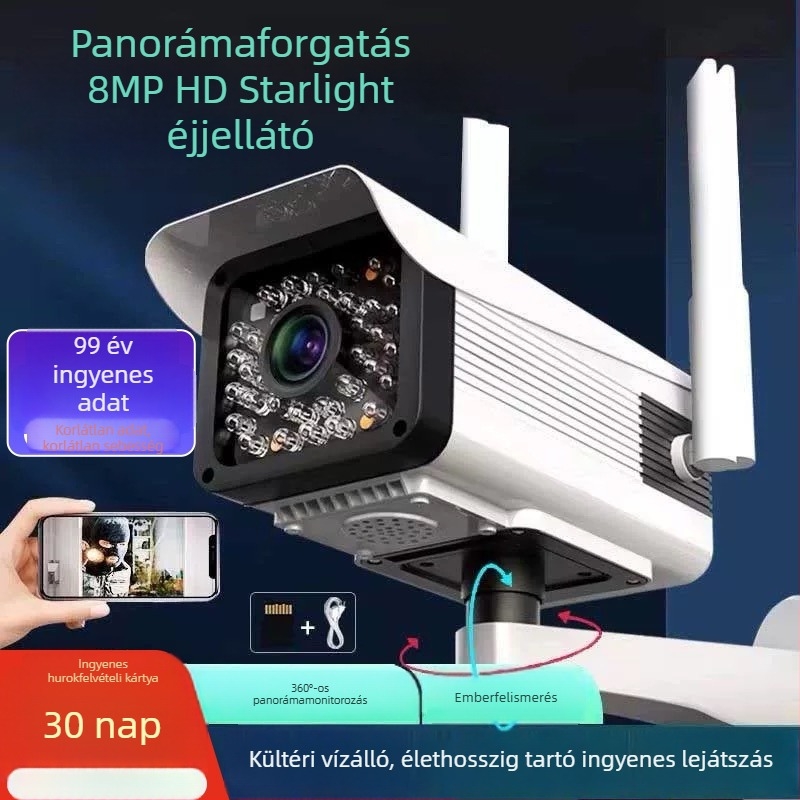 HD kültéri vezeték nélküli megfigyelő kamera éjszakai látással, 4G otthoni megfigyeléshez – ultraéles kép