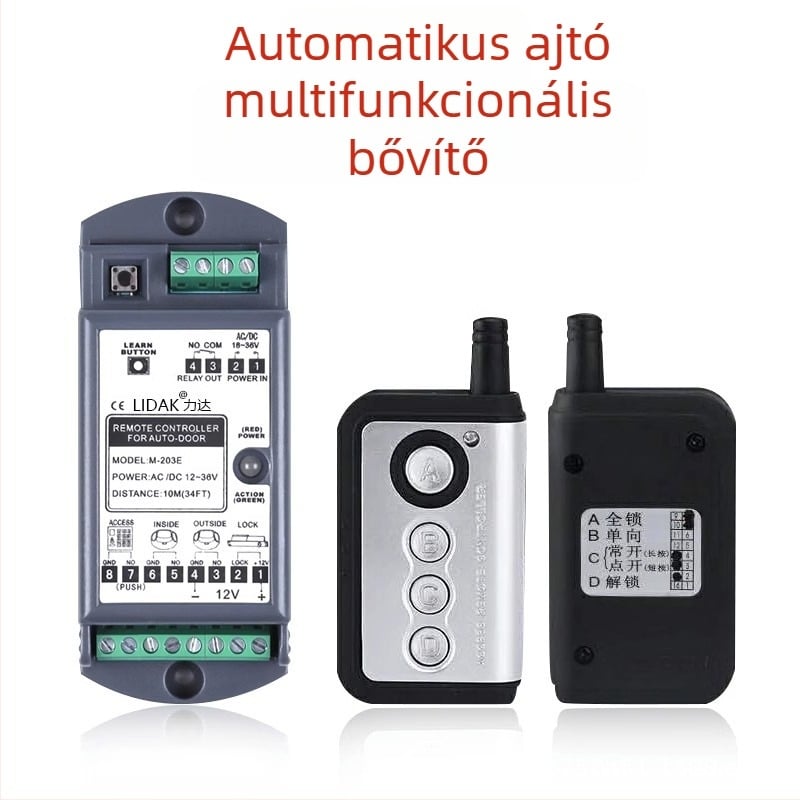 M-203M automata ajtó bővítő modul, többfunkciós bővítőegység, távirányító, univerzális üvegcsúszó ajtókhoz, vezeték nélküli