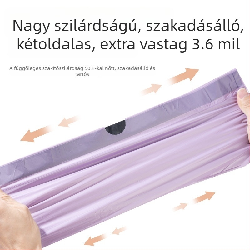 Vastagított szemeteszsák kötőzáras, háztartási használatra, nagy méretű konyhához, egyszer használatos műanyag