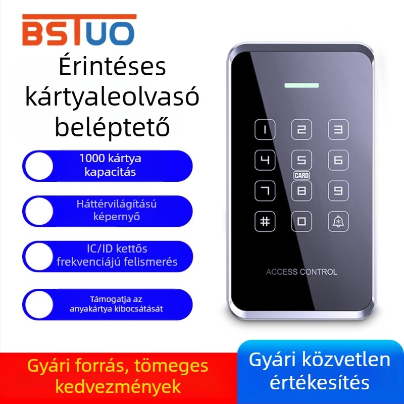 Kétsávos vízálló hozzáférés-ellenőrző rendszer PIN-nel és NFC-vel mobiltelefonhoz, elektromágneses ajtózár rendszer egy- és kétszárnyú üvegajtókhoz