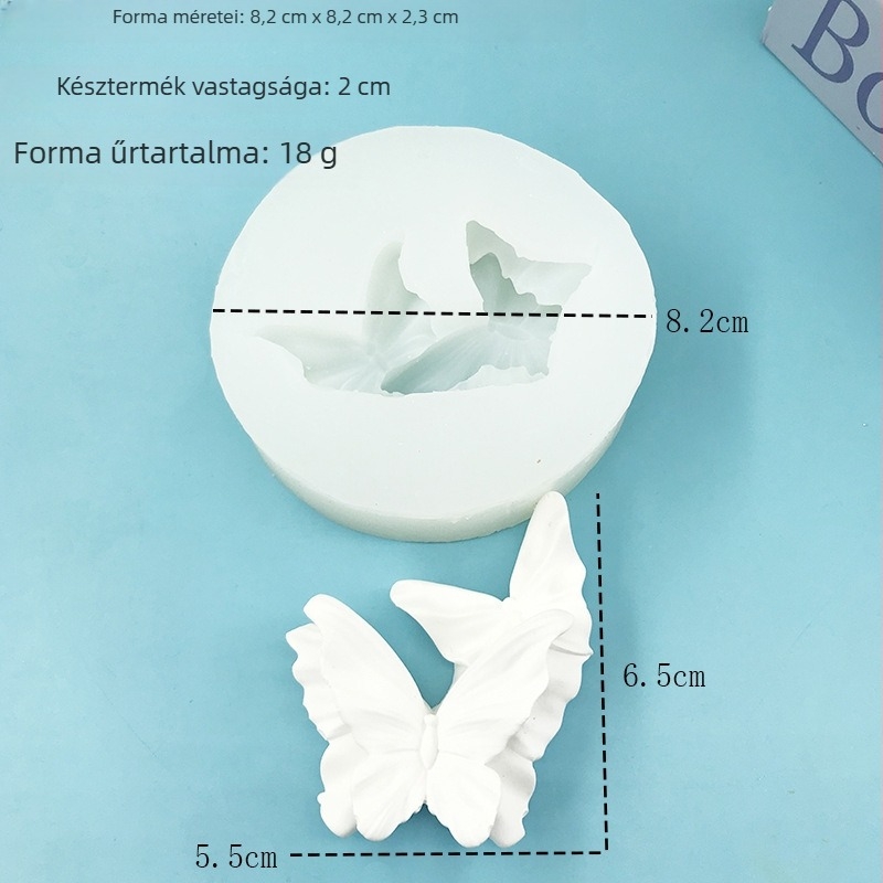 Két részes pillangó szilikon forma tortadíszítéshez fondant és csokoládé