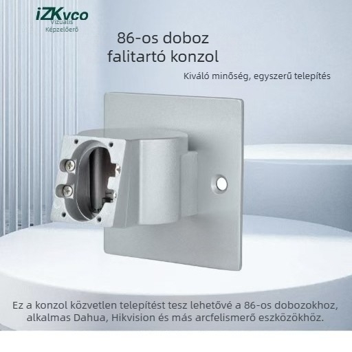 Falra szerelhető 86-os dobozhoz tervezett arcfelismeréses hozzáférés-ellenőrző keret, kompatibil Hikvision, Zhongkong és Dahua modellekkel
