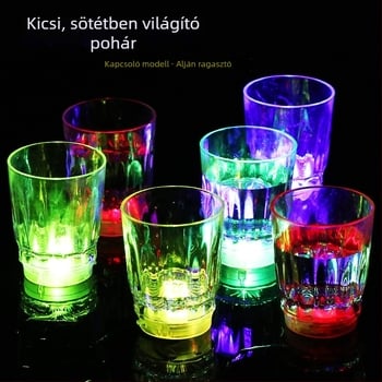 LED színes világító röviditalos poharak koncertekhez és bárokhoz, nyolcszögletű formájú