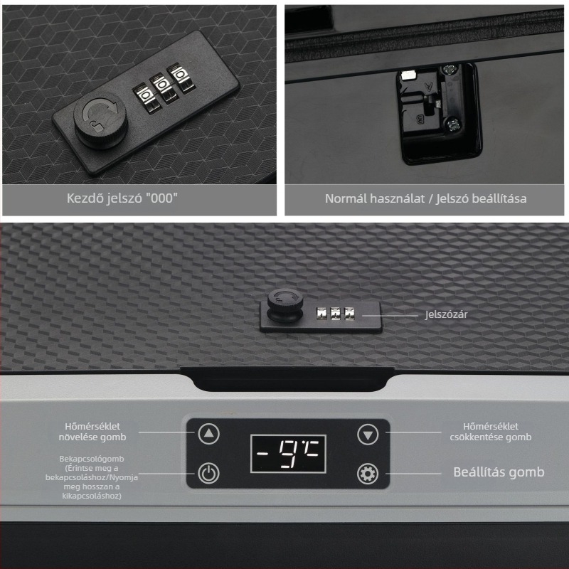 Hordozható autós hűtő-fűtő egység, 11–15 L, 12V/24V
