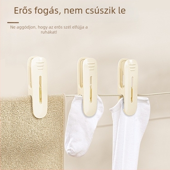 Szélvédett műanyag ruhaszárító klipek, rögzítők, kis méretű, zoknikhoz, törölközőkhöz és ágyneműhöz