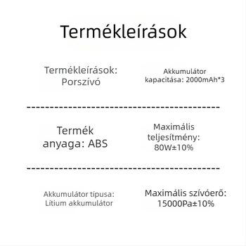 Autóba szerelhető kettős funkciójú porszívó: erős szívóerő, brushless motor, beépített inflátor, digitális LED-kijelző