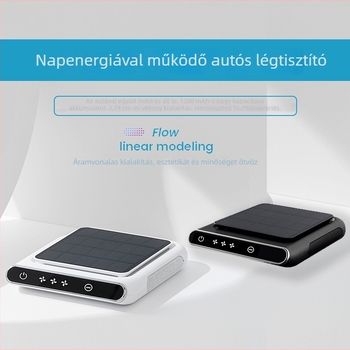 Új ultra-vékony napelemes autó légszűrő USB negatív ionokkal, automatikus be- és kikapcsolás és szagtalanítás