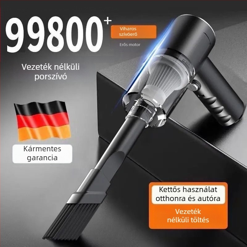 3 az 1-ben vezeték nélküli kézi porszívó autóhoz és otthonhoz – erős, kompakt, töltővel