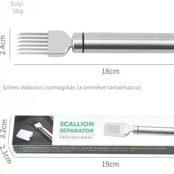Rozsdamentes acélból készült, többfunkciós zöldségvágó hagymavágóval