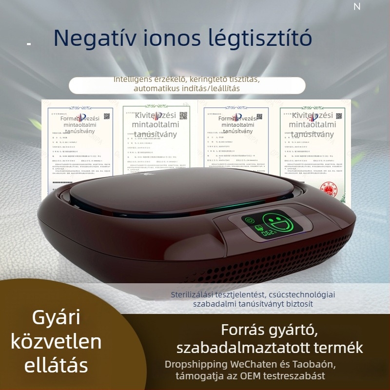 Greenness Autó Légkörtisztító OZ-80 negatív ionokkal, sterilizálás, por és szag eltávolítás, PM2.5 tisztítás