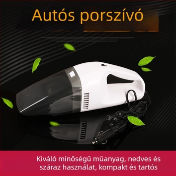 Autóhoz használható kézi porszívó, nedves–száraz, erős szívás, 12V