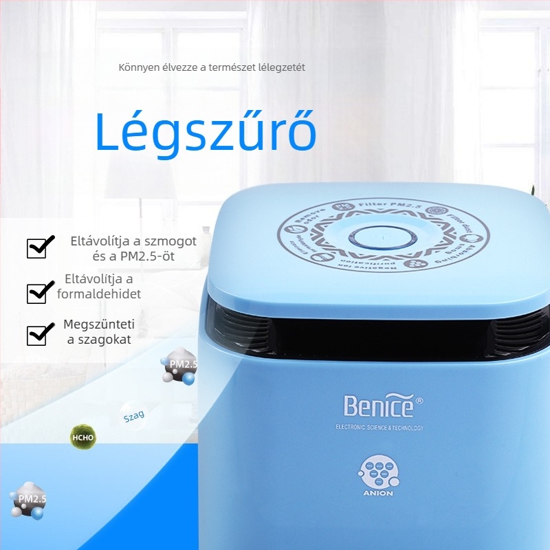 Benass AP08 mini légtisztító, otthoni és autós használatra, PM2.5, negatív ionok, formaldehid eltávolítás