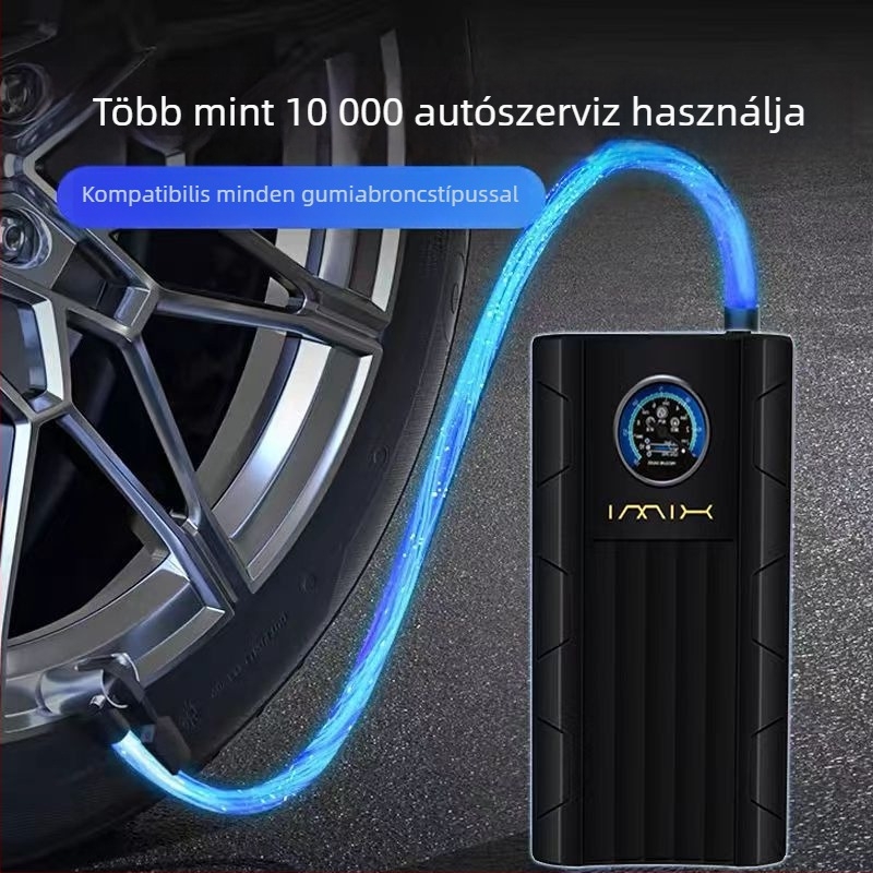 Új, nagy teljesítményű vezeték nélküli autó légpumpa, hordozható, újratölthető, autó és otthon használatra, digitális kijelzővel