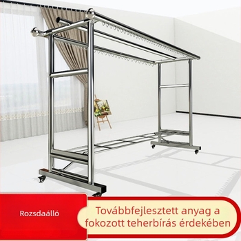 304 rozsdamentes acél ruhaszárító állvány, megerősített erkélyhez, kültéri használatra, kinyitható és mozgatható