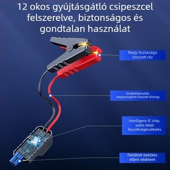 Vezeték nélküli autó felfújó pumpa digitális kijelzővel, 12V, hordozható vészindító áramforrás dízelautókhoz