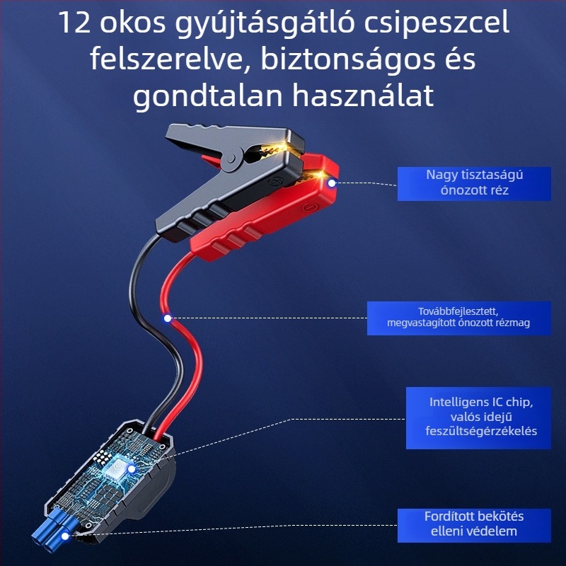 Vezeték nélküli autó felfújó pumpa digitális kijelzővel, 12V, hordozható vészindító áramforrás dízelautókhoz