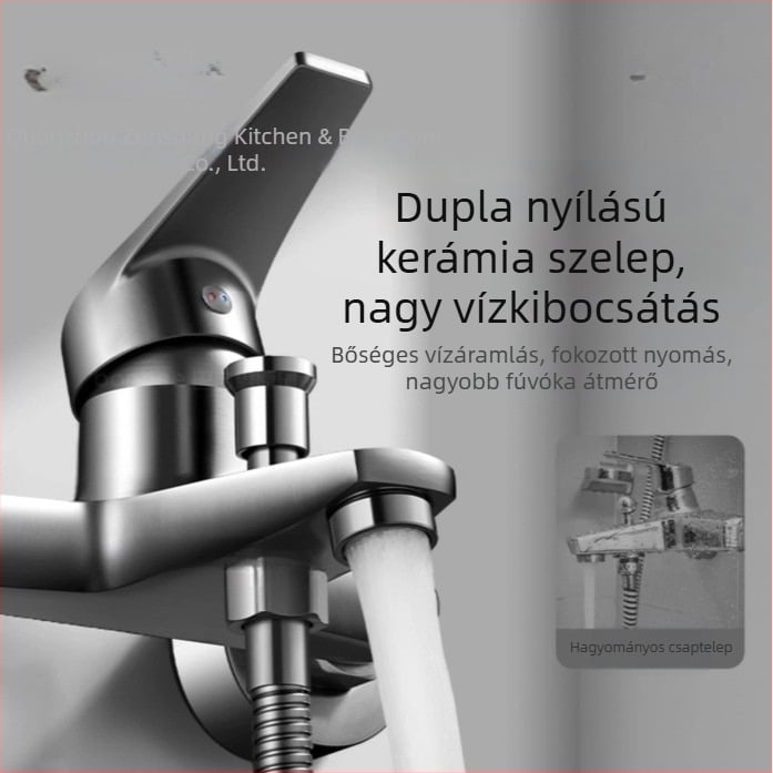 Saomao 2025 Új modell fin réz nyomásos zuhanykészlet – egyszerű fej nélküli zuhanyfej, 3 az 1-ben a fürdőszobába