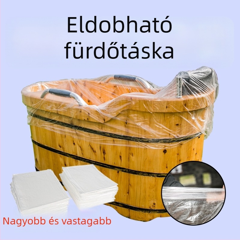 Egyszer használatos kád-liner, nagy méret, vastag műanyag fólia, háztartási használatra
