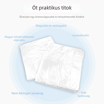 Egyszer használatos műanyag fürdőfilm babáknak, 130×160 cm
