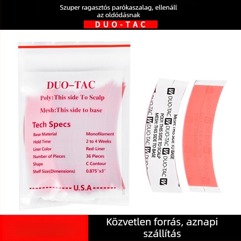 Dafulan DUO-TAC parókafilm – biológiai kétoldalas ragasztó férfi parókákhoz, vörös ragasztószalag a haj pótlásához, 36 darab